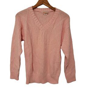 Vintage Pullover Sweater Pink Knit 80s Spunky Brand Size M‎
